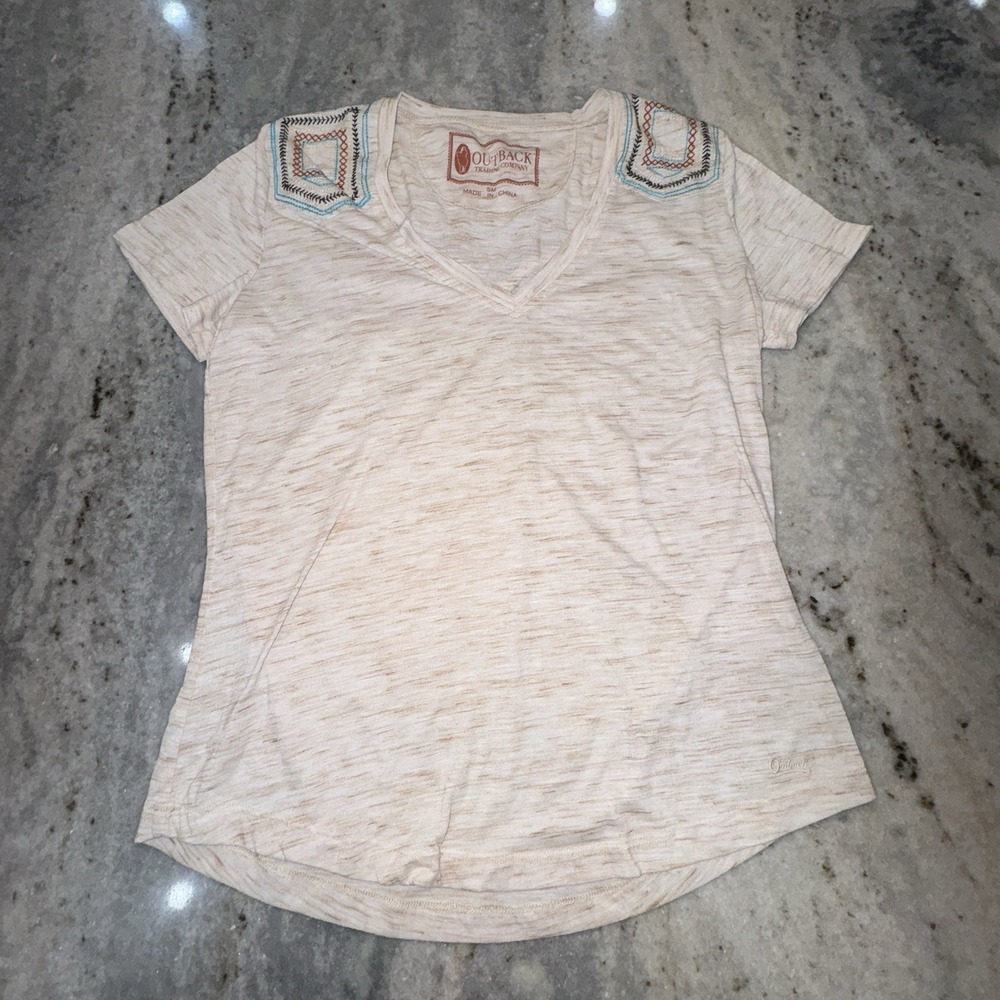 Outback‎ Trading Women's Small T-Shirt Embroidered Western Cowgirl